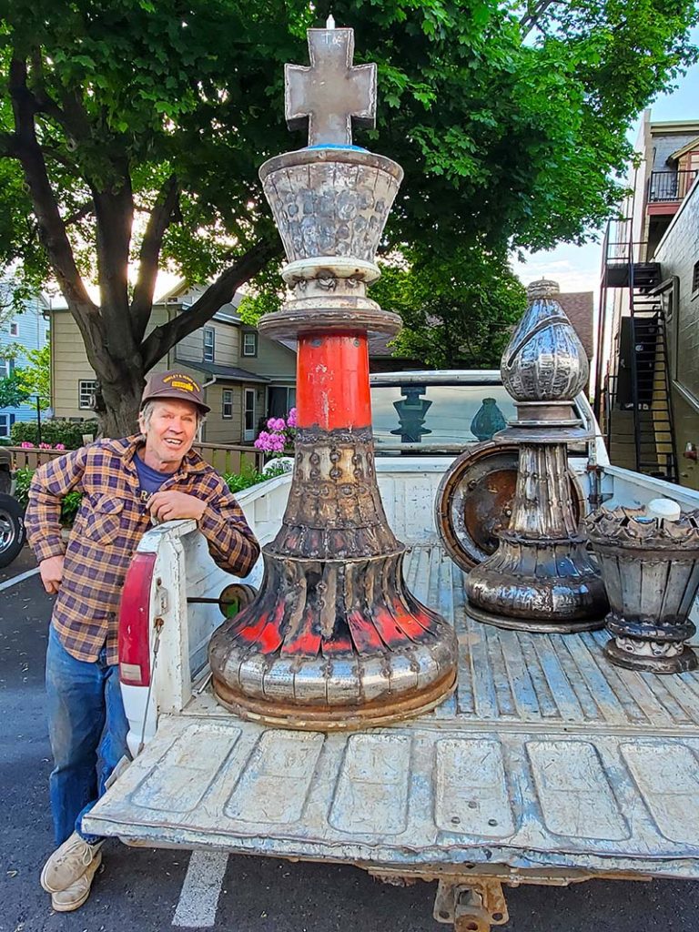 Tim Myers and his steel chess sculptures